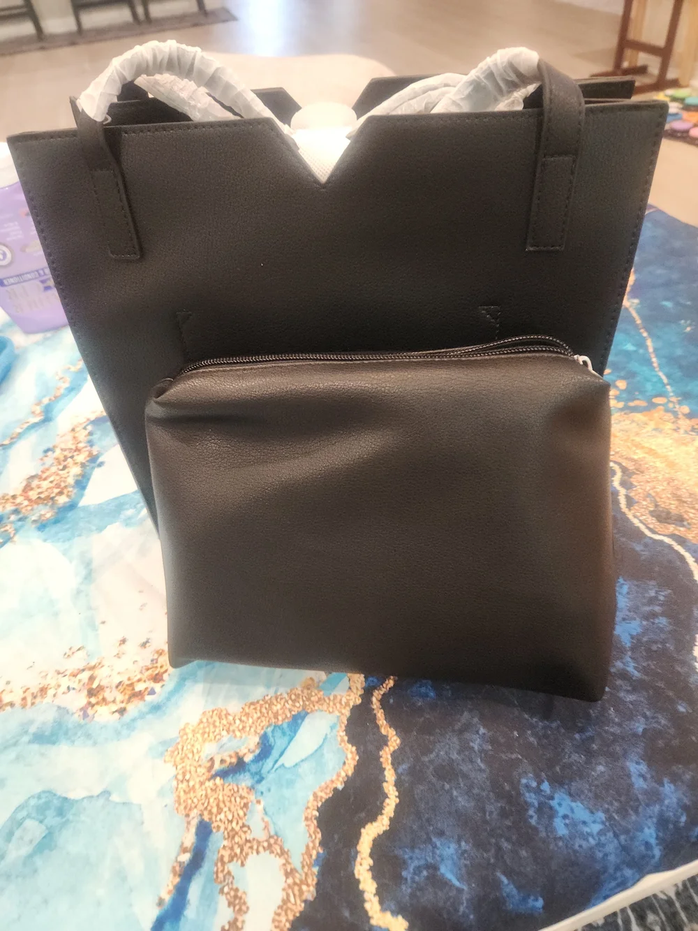 NWT Pixie Mood Alicia Mini Tote Black Vegan Leather Zip Top Crossbody Bag